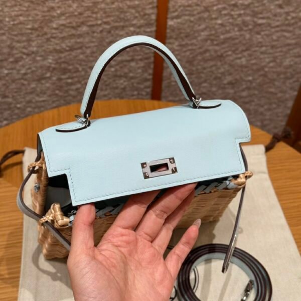 DDMode Kelly Picnic Blue Brume 20CM Swift Leather Silver Hardware New York City USA
