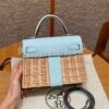 DDMode Kelly Picnic Blue Brume 20CM Swift Leather Silver Hardware New York City USA