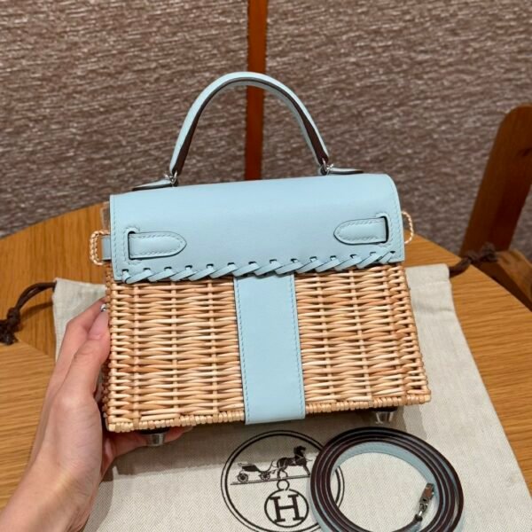 DDMode Kelly Picnic Blue Brume 20CM Swift Leather Silver Hardware New York City USA