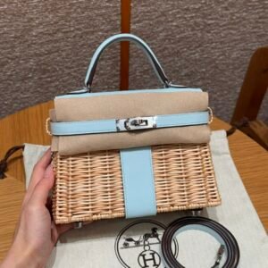DDMode Kelly Picnic Blue Brume 20CM Swift Leather Silver Hardware New York City USA