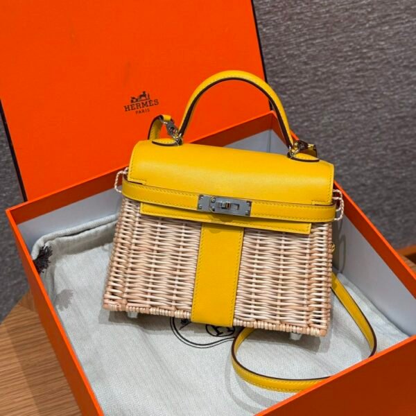 DDMode Kelly Picnic 20CM Jaune Naples Swift Leather Silver Hardware Los Angeles USA