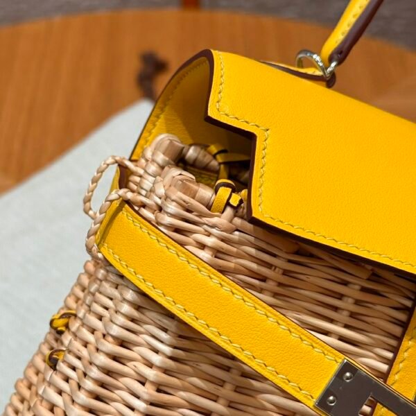 DDMode Kelly Picnic 20CM Jaune Naples Swift Leather Silver Hardware Los Angeles USA