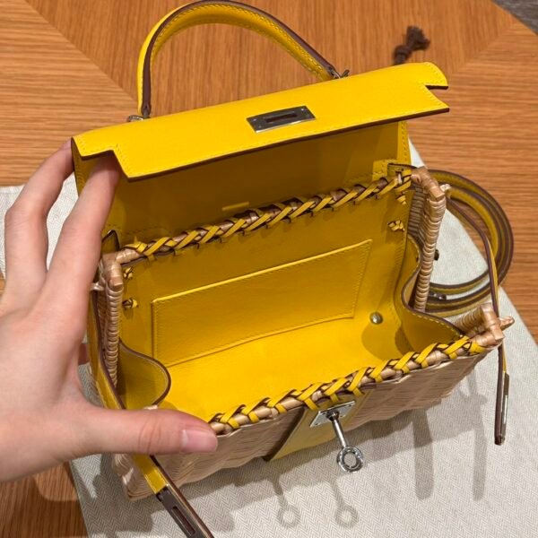DDMode Kelly Picnic 20CM Jaune Naples Swift Leather Silver Hardware Los Angeles USA
