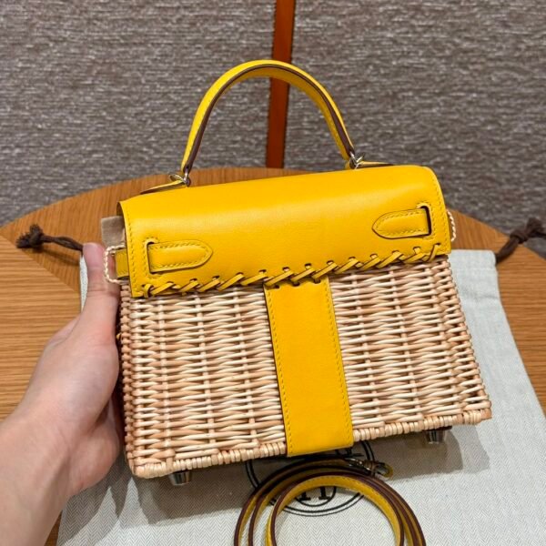 DDMode Kelly Picnic 20CM Jaune Naples Swift Leather Silver Hardware Los Angeles USA