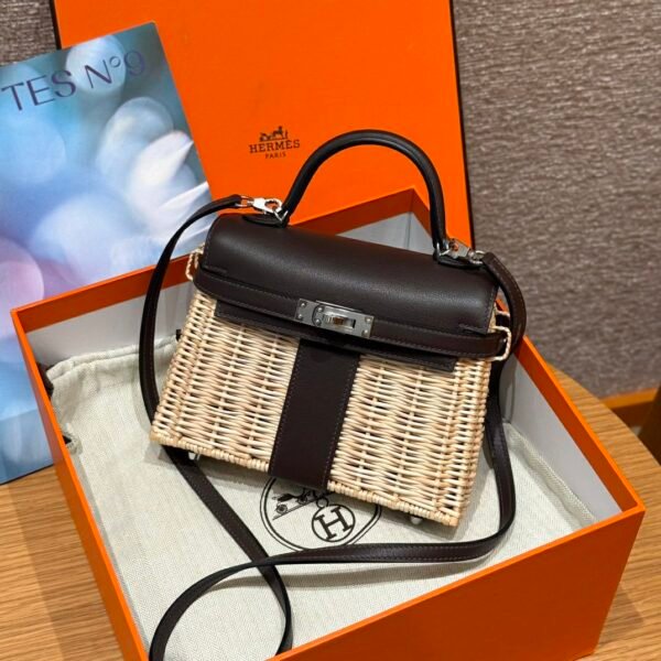 DDMode Kelly Picnic 20CM 46 Ebene Swift Leather Silver Hardware Chicago USA