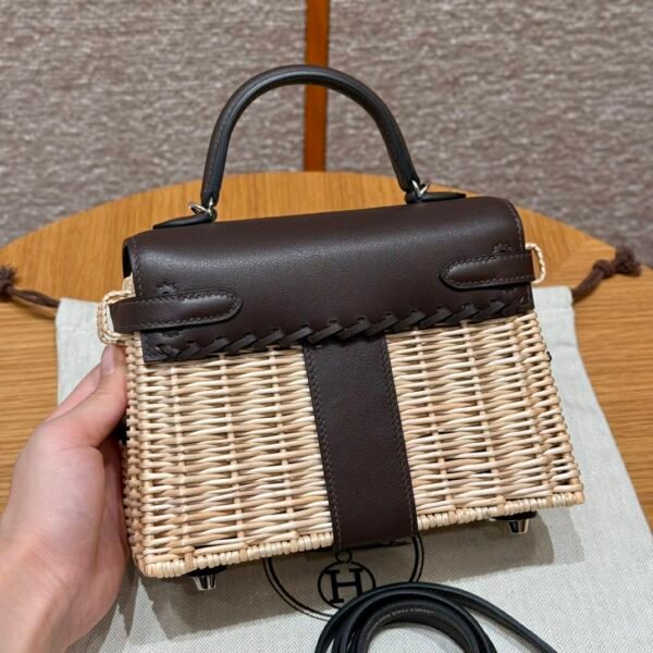 DDMode Kelly Picnic 20CM 46 Ebene Swift Leather Silver Hardware Chicago USA