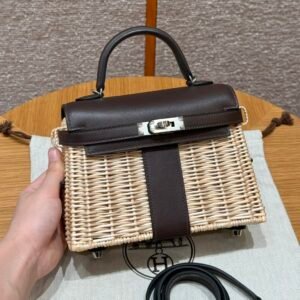 DDMode Kelly Picnic 20CM 46 Ebene Swift Leather Silver Hardware Chicago USA