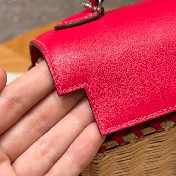 DDMode Kelly Picnic 20CM Framboise Swift Leather Silver Hardware Houston USA