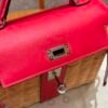 DDMode Kelly Picnic 20CM Framboise Swift Leather Silver Hardware Houston USA