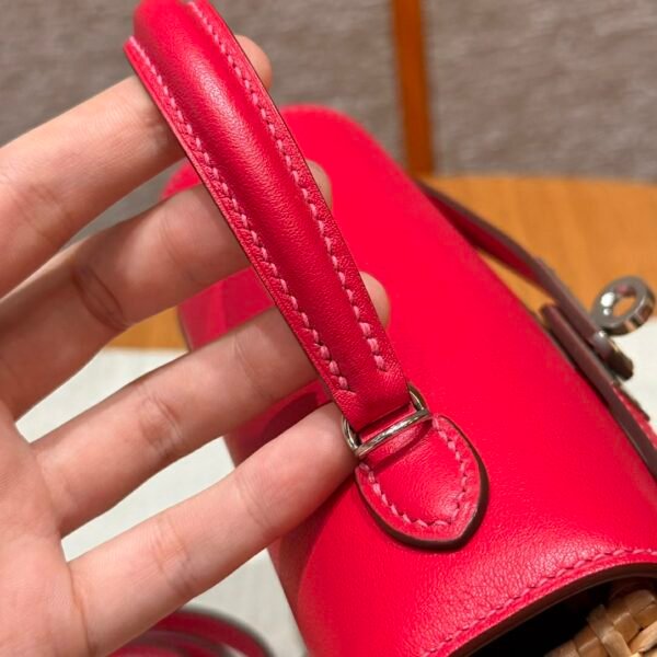 DDMode Kelly Picnic 20CM Framboise Swift Leather Silver Hardware Houston USA