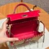 DDMode Kelly Picnic 20CM Framboise Swift Leather Silver Hardware Houston USA
