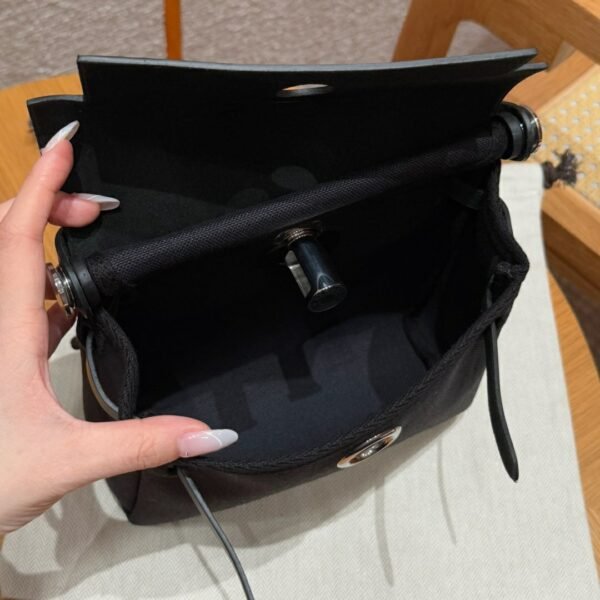 DDMode Hermes Mini HerBag Noir Canvas / Cowhide Silver Hardware
