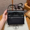DDMode Hermes Mini HerBag Noir Canvas / Cowhide Silver Hardware