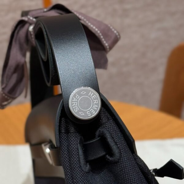 DDMode Hermes Mini HerBag Noir Canvas / Cowhide Silver Hardware