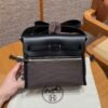 DDMode Hermes Mini HerBag Dark Bronze Noir Canvas / Cowhide Silver Hardware