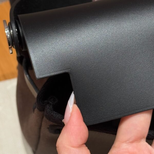 DDMode Hermes Mini HerBag Dark Bronze Noir Canvas / Cowhide Silver Hardware