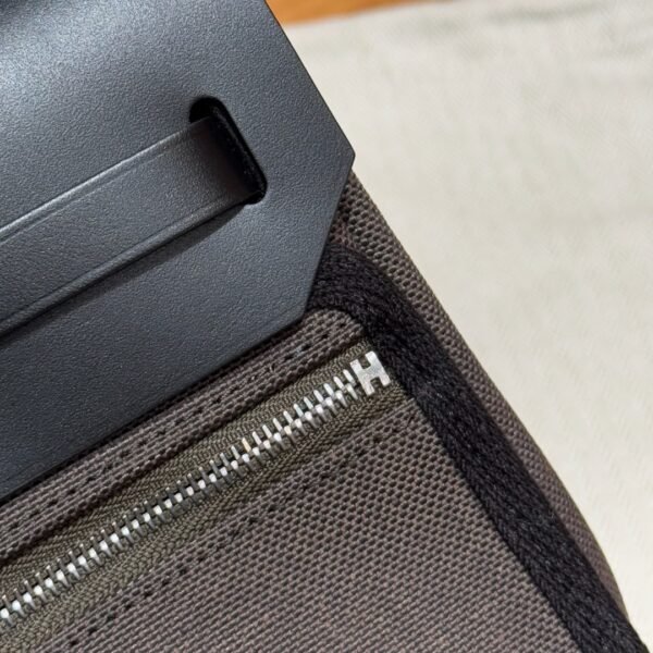 DDMode Hermes Mini HerBag Dark Bronze Noir Canvas / Cowhide Silver Hardware