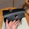 DDMode Hermes Mini HerBag Dark Bronze Noir Canvas / Cowhide Silver Hardware