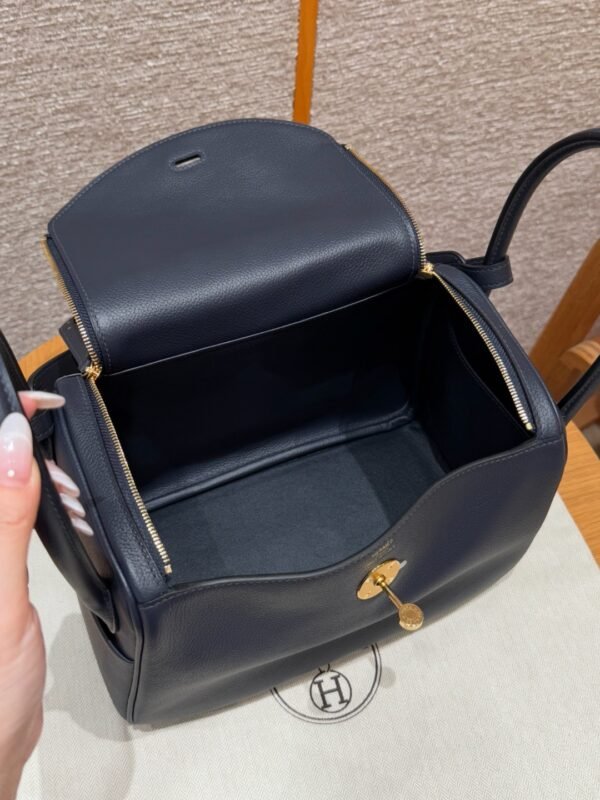 DDMode Hermes Lindy 26CM 2Z Blue Nuit Evercolor Leather Gold Hardware