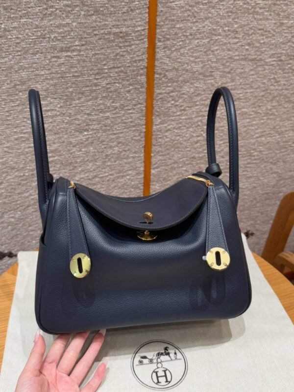 DDMode Hermes Lindy 26CM 2Z Blue Nuit Evercolor Leather Gold Hardware