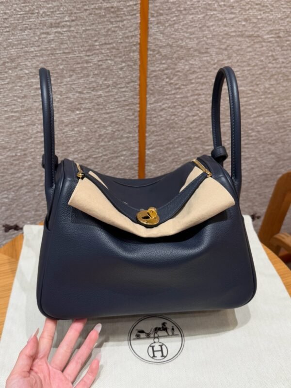DDMode Hermes Lindy 26CM 2Z Blue Nuit Evercolor Leather Gold Hardware