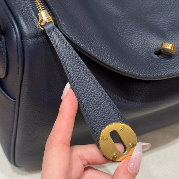 DDMode Hermes Lindy 26CM 2Z Blue Nuit Evercolor Leather Gold Hardware