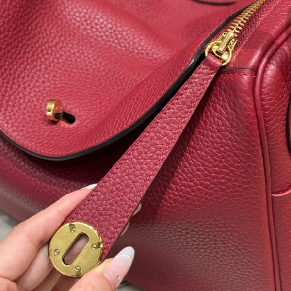 DDMode Hermes Lindy 26CM 1K Rogue Grenat Clememce Leather Gold Hardware
