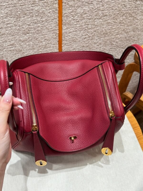 DDMode Hermes Lindy 26CM 1K Rogue Grenat Clememce Leather Gold Hardware