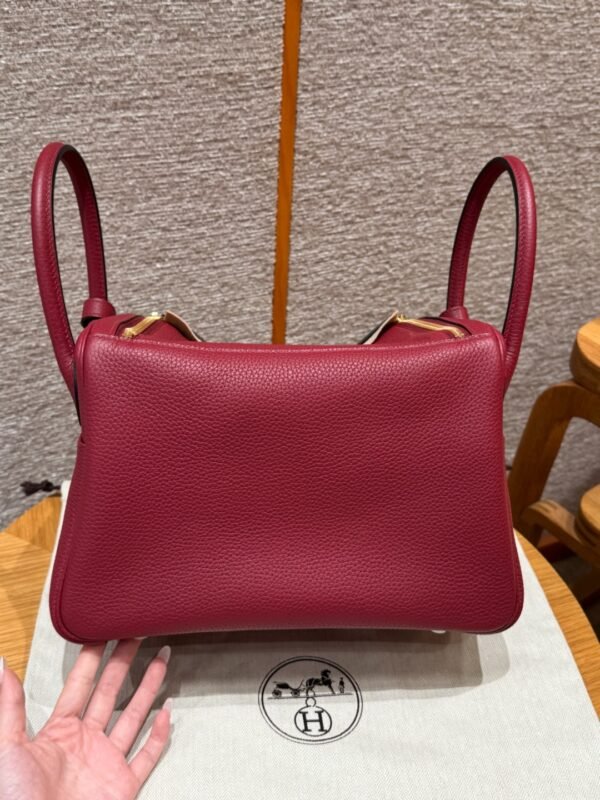DDMode Hermes Lindy 26CM 1K Rogue Grenat Clememce Leather Gold Hardware