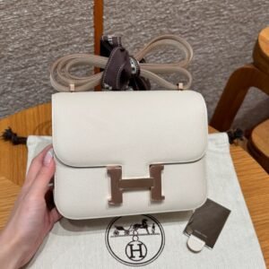 DDMode Hermes Constance 19CM Epsom Leather CK10 Craie Rose / Gold Hardware