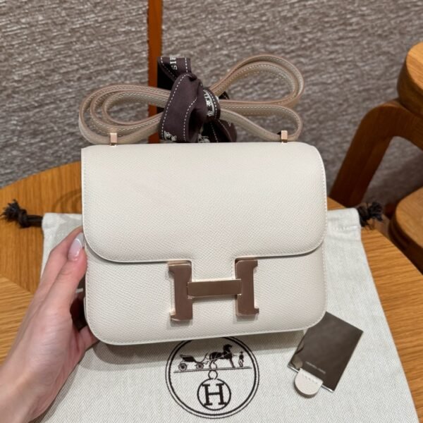 DDMode Hermes Constance 19CM Epsom Leather CK10 Craie Rose / Gold Hardware