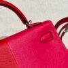 DDMode Hermes Mini Kelly Special Order Rose Extreme / Rogue Coeur / Blue Zanzibar Epsom Silver Hardware