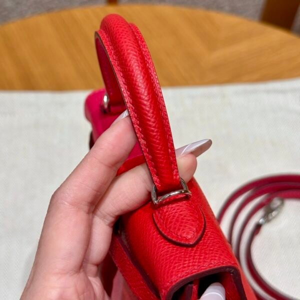 DDMode Hermes Mini Kelly Special Order Rose Extreme / Rogue Coeur / Blue Zanzibar Epsom Silver Hardware