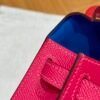 DDMode Hermes Mini Kelly Special Order Rose Extreme / Rogue Coeur / Blue Zanzibar Epsom Silver Hardware