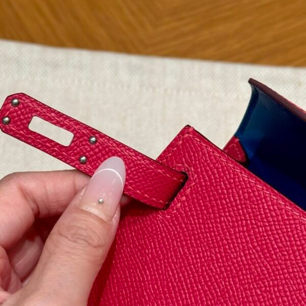 DDMode Hermes Mini Kelly Special Order Rose Extreme / Rogue Coeur / Blue Zanzibar Epsom Silver Hardware