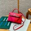 DDMode Hermes Mini Kelly Special Order Rose Extreme / Rogue Coeur / Blue Zanzibar Epsom Silver Hardware