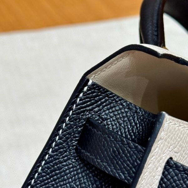 DDMode Hermes Mini Kelly Special Order CK10 Craie / CK89 Black Epsom Leather Gold Hardware