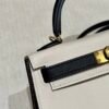 DDMode Hermes Mini Kelly Special Order CK10 Craie / CK89 Black Epsom Leather Gold Hardware