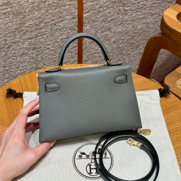 DDMode Hermes Mini Kelly 19CM 0L Gris Meyer Epsom Leather Gold Hardware