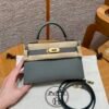 DDMode Hermes Mini Kelly 19CM 0L Gris Meyer Epsom Leather Gold Hardware