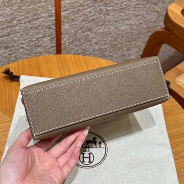 DDMode Hermes Kelly Pochette 22CM Epsom Leather CK18 Etoupe Silver Hardware