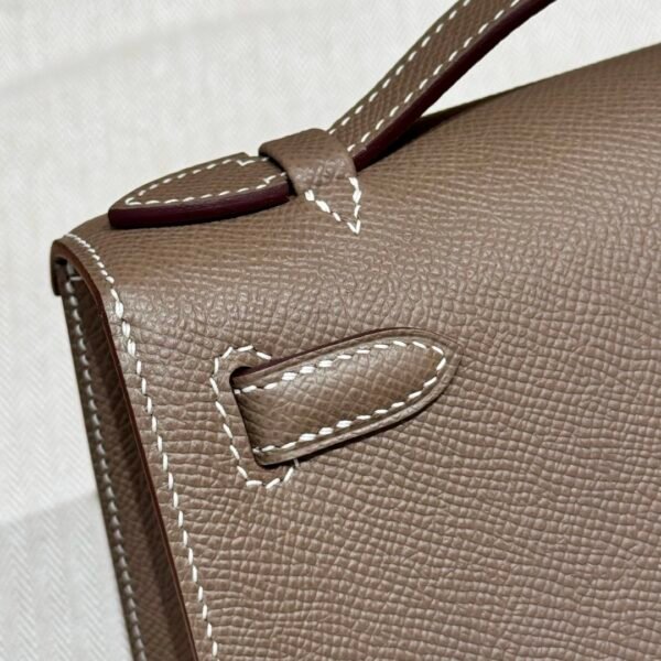 DDMode Hermes Kelly Pochette 22CM Epsom Leather CK18 Etoupe Silver Hardware