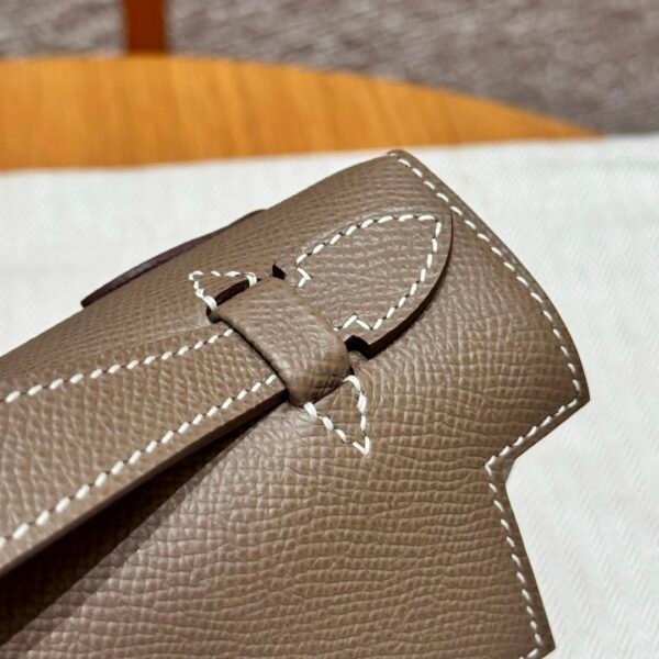 DDMode Hermes Kelly Pochette 22CM Epsom Leather CK18 Etoupe Silver Hardware