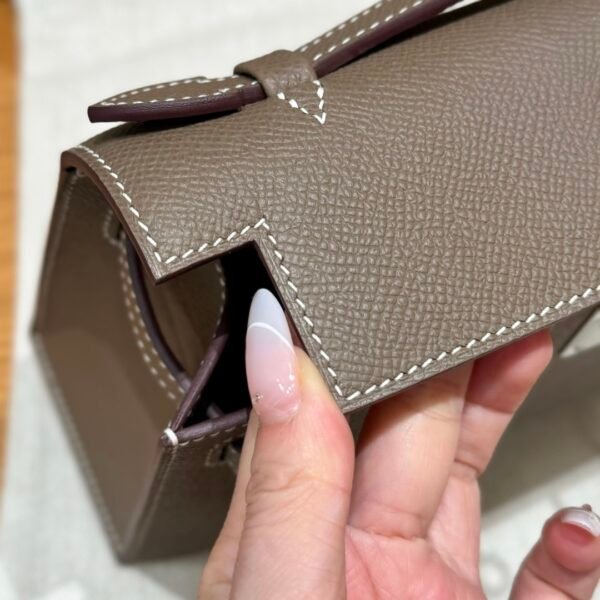 DDMode Hermes Kelly Pochette 22CM Epsom Leather CK18 Etoupe Silver Hardware