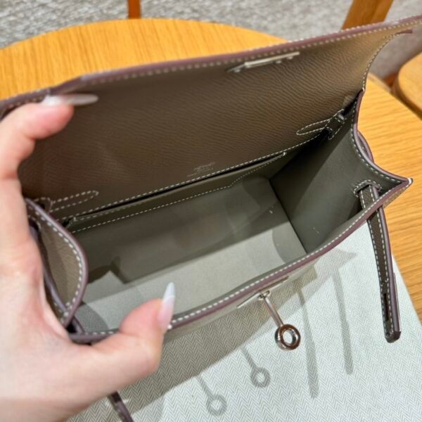 DDMode Hermes Kelly Pochette 22CM Epsom Leather CK18 Etoupe Silver Hardware