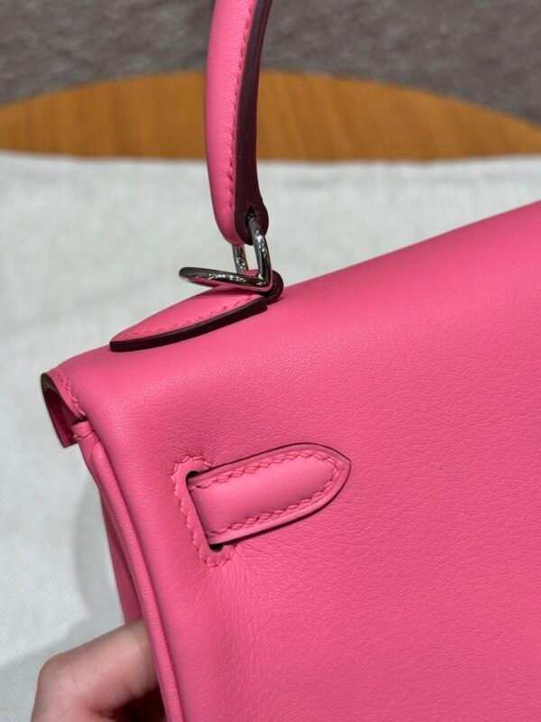 DDMode Hermes Kelly 25CM U5 Rose Lipstick Swift Leather Silver Hardware