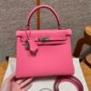 DDMode Hermes Kelly 25CM U5 Rose Lipstick Swift Leather Silver Hardware