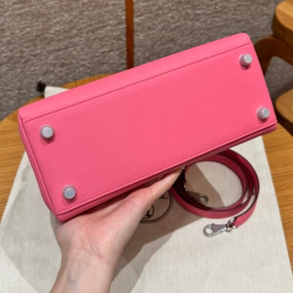 DDMode Hermes Kelly 25CM U5 Rose Lipstick Swift Leather Silver Hardware