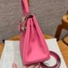 DDMode Hermes Kelly 25CM U5 Rose Lipstick Swift Leather Silver Hardware