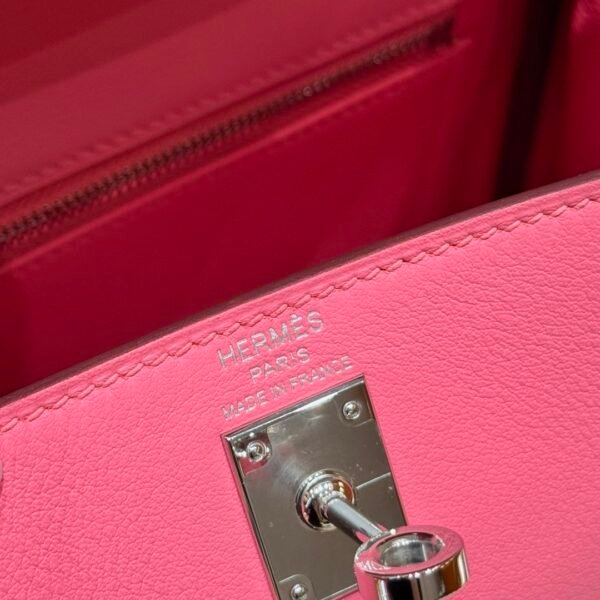 DDMode Hermes Kelly 25CM U5 Rose Lipstick Swift Leather Silver Hardware
